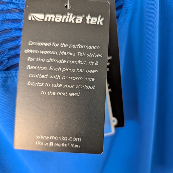 NWT- Marika Blue Sleeveless Athletic Yoga Top Scoop Neck, Large - Picture 4 of 7